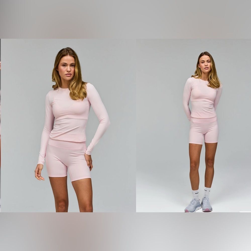 Exercere Women's Jersey Neaty Long Sleeve XS soft pink top NWOT